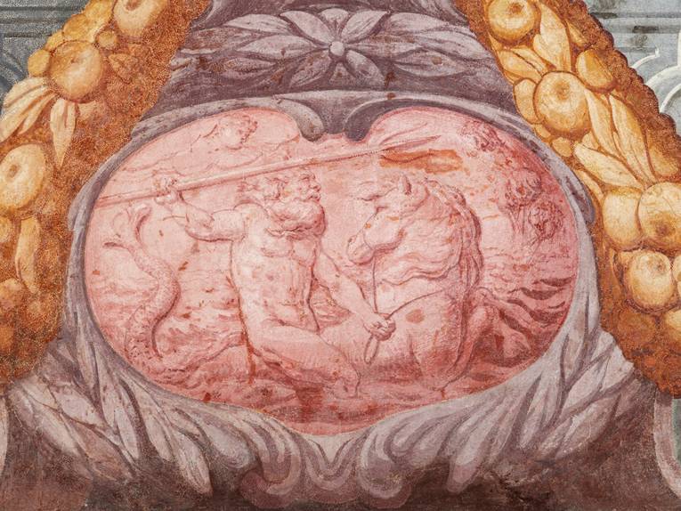 Neptun beruhigt die Gewalt des Meeres